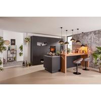 Einbauküche Flair Vulkaneiche - Eichefarben/Schwarz, MODERN, Holzwerkstoff (303,2/300cm) - Nolte Küchen