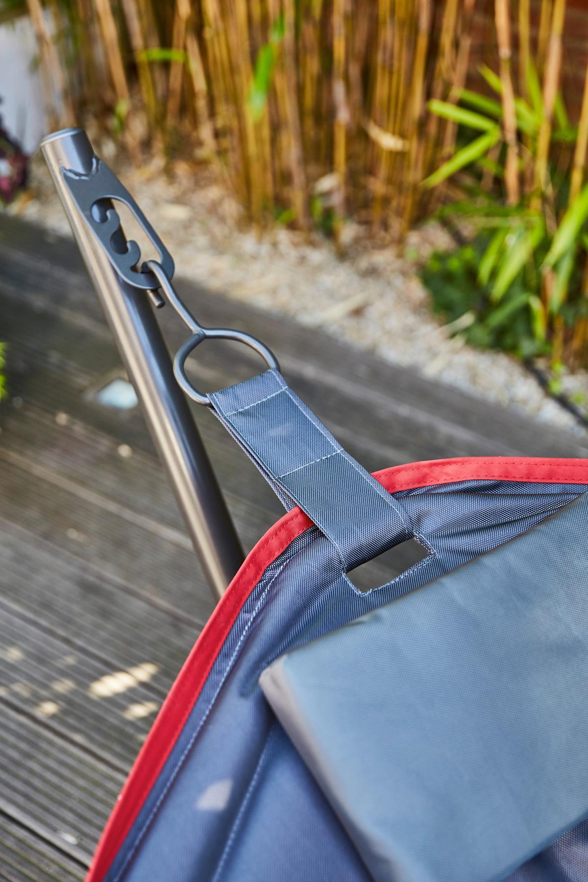 Hängematte Bahia ca. 105x305 cm Grau/Rot - Dunkelgrau/Rot, KONVENTIONELL, Textil/Metall (105/104/305cm) - Siena Garden