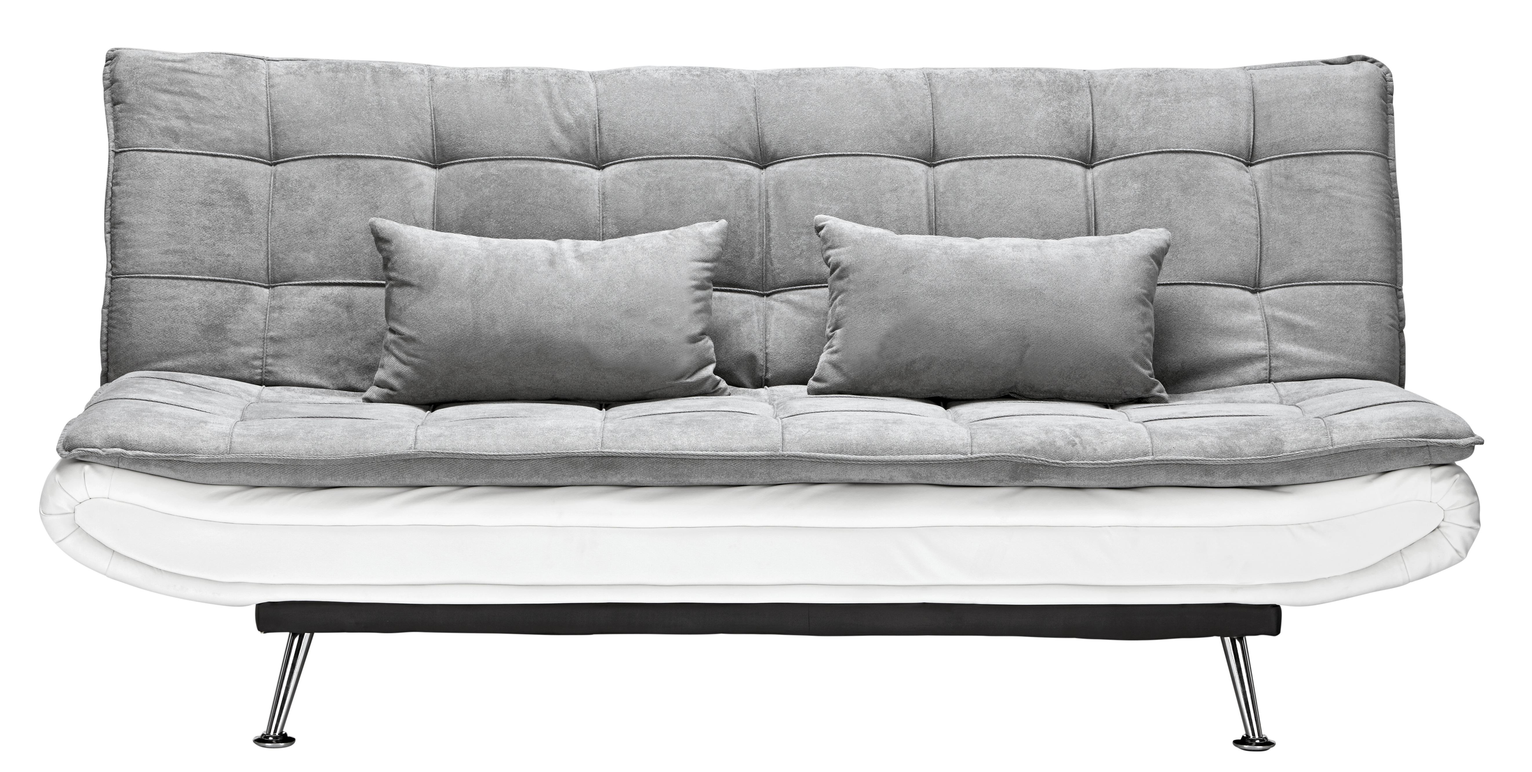 Canapea extensibilă Cloud - alb/gri, lemn/metal (196/92/98cm) - Modern Living