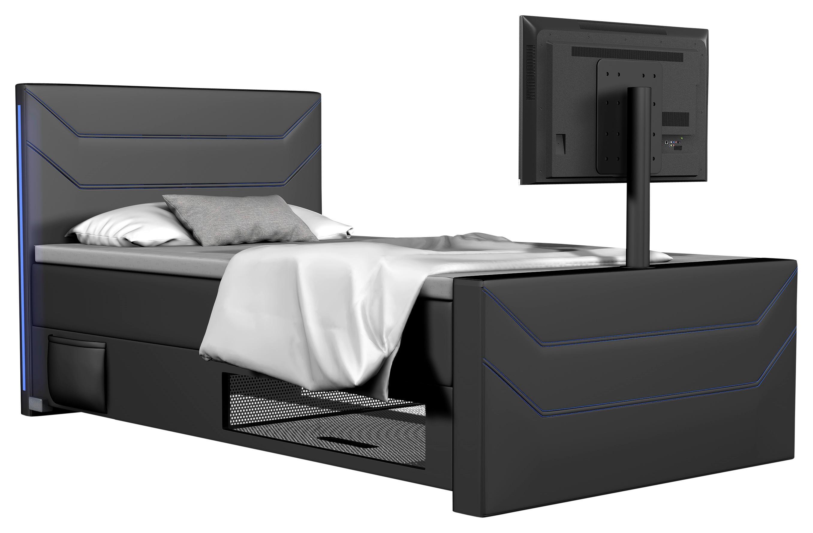 Bett Chillix Graphitfarben ca. 140x200cm - Graphitfarben, Textil (140/200cm) - Mömax