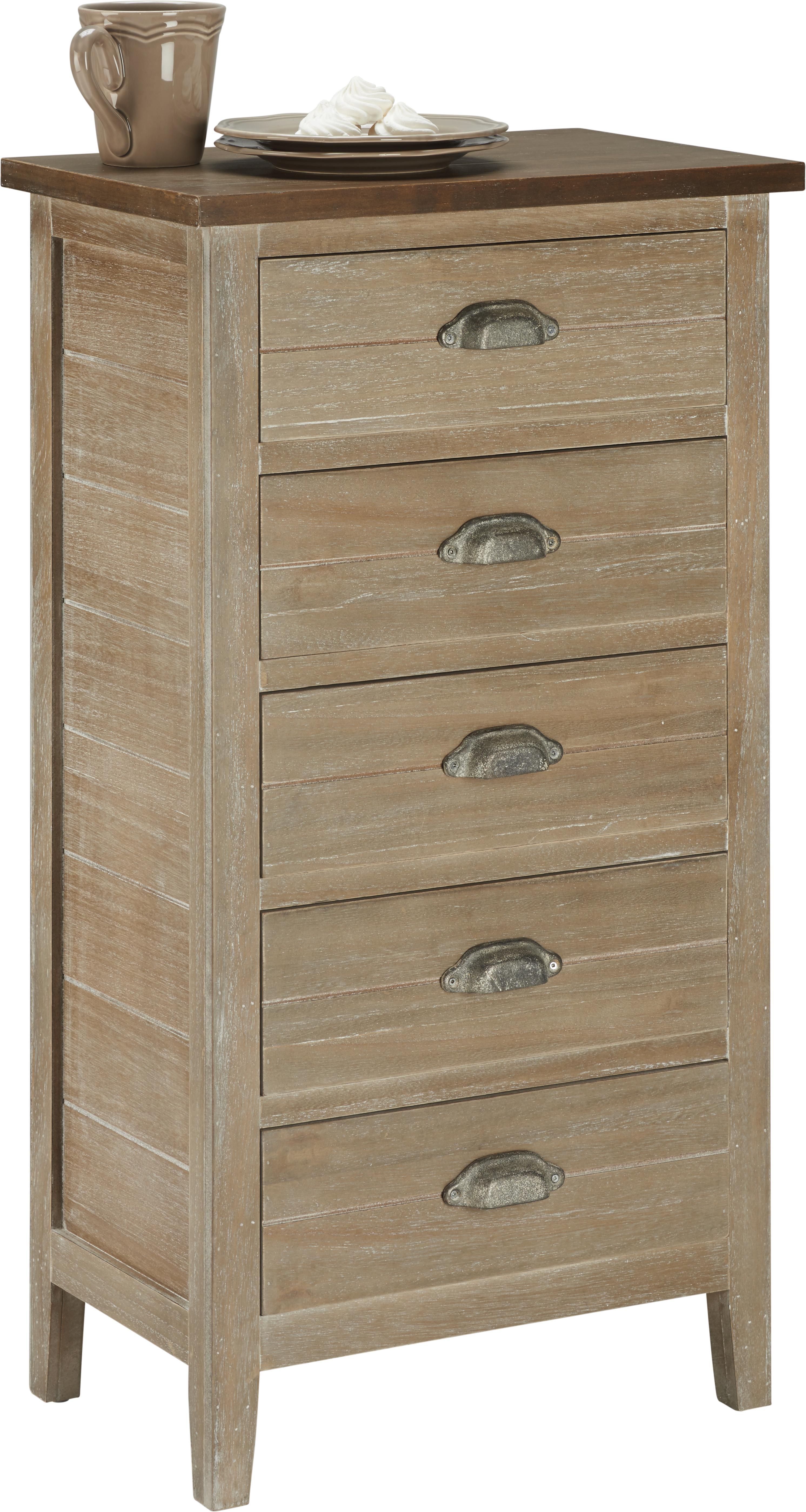 Kommode in Kieferfarben 'Savannah Antik' - Kieferfarben, Holz/Metall (50/92/33cm) - Bessagi Home