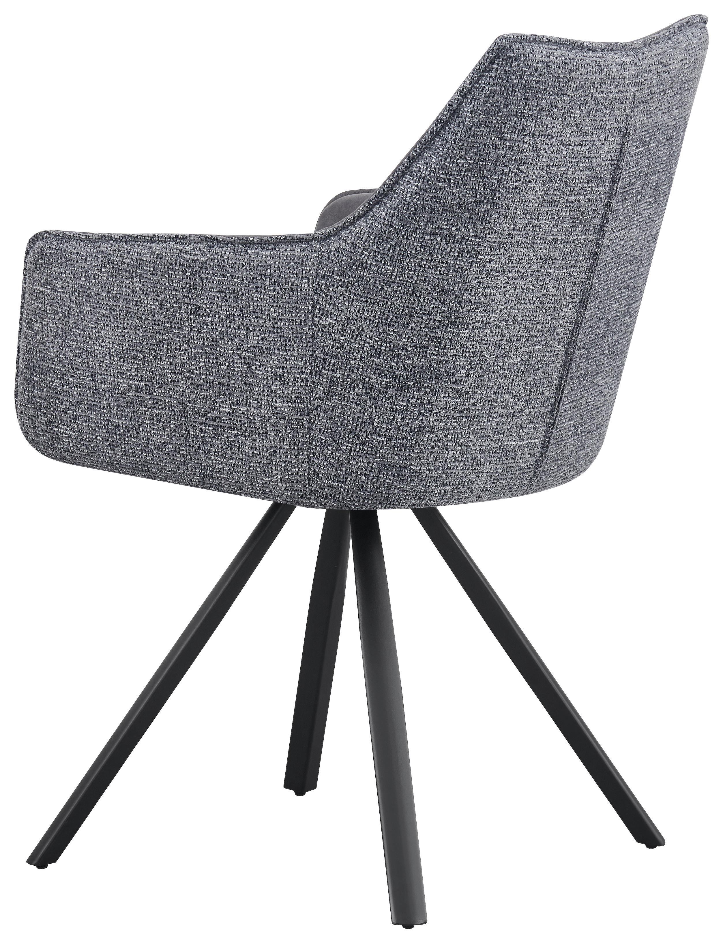 STOL MED ARMSTÖD MARIAN - grå/svart, Design, metall/trä (56/89/61cm) - Mömax