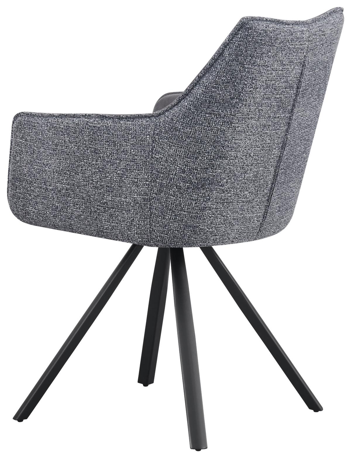 Armlehnstuhl Marian Grau ca. 56x89x61cm - Schwarz/Grau, Design, Holz/Textil (56/89/61cm) - Mömax