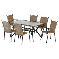 Vrtni Set Roma, 7-Delni - barve grafita/naravne barve, Moderno, kovina/umetna masa - Gardenson