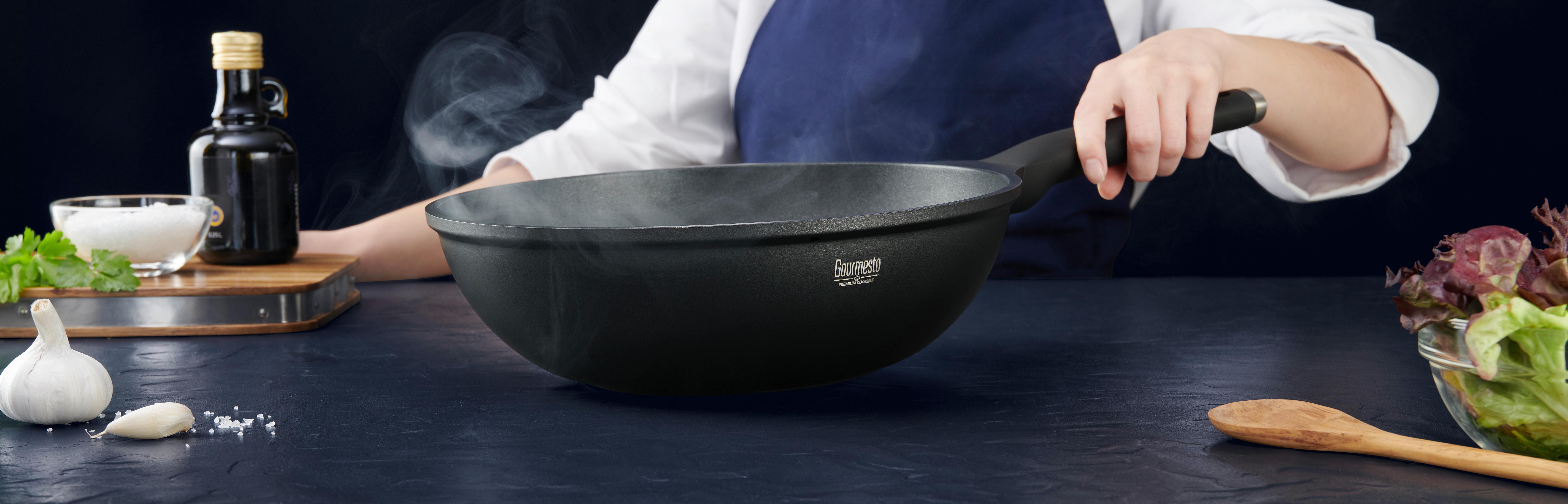 WOK BLACK LINE - svart, Klassisk, metall/plast (30/9,5cm) - Gourmesto