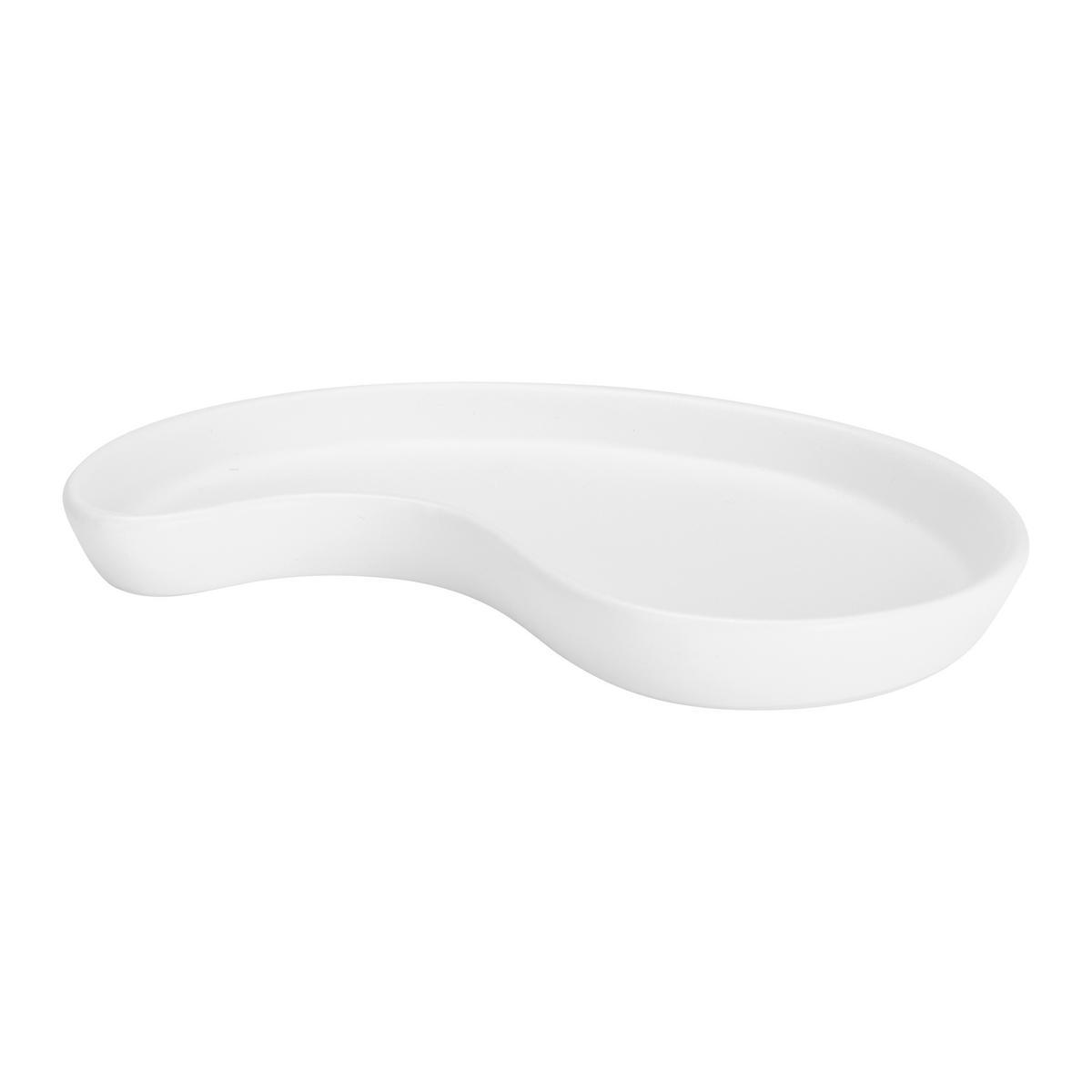 Dekotablett Leila Weiss - Weiss, Konventionell, Keramik (17/3/10.5cm) - Modern Living