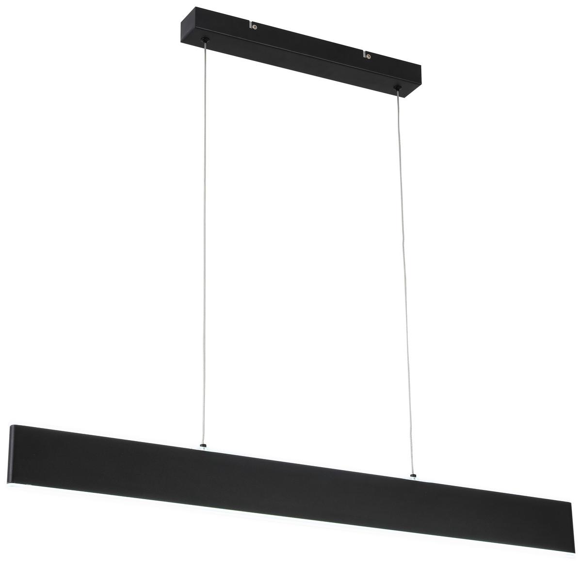 Led Függőlámpa Saki - fekete, Modern, műanyag/fém (90cm) - Premium Living