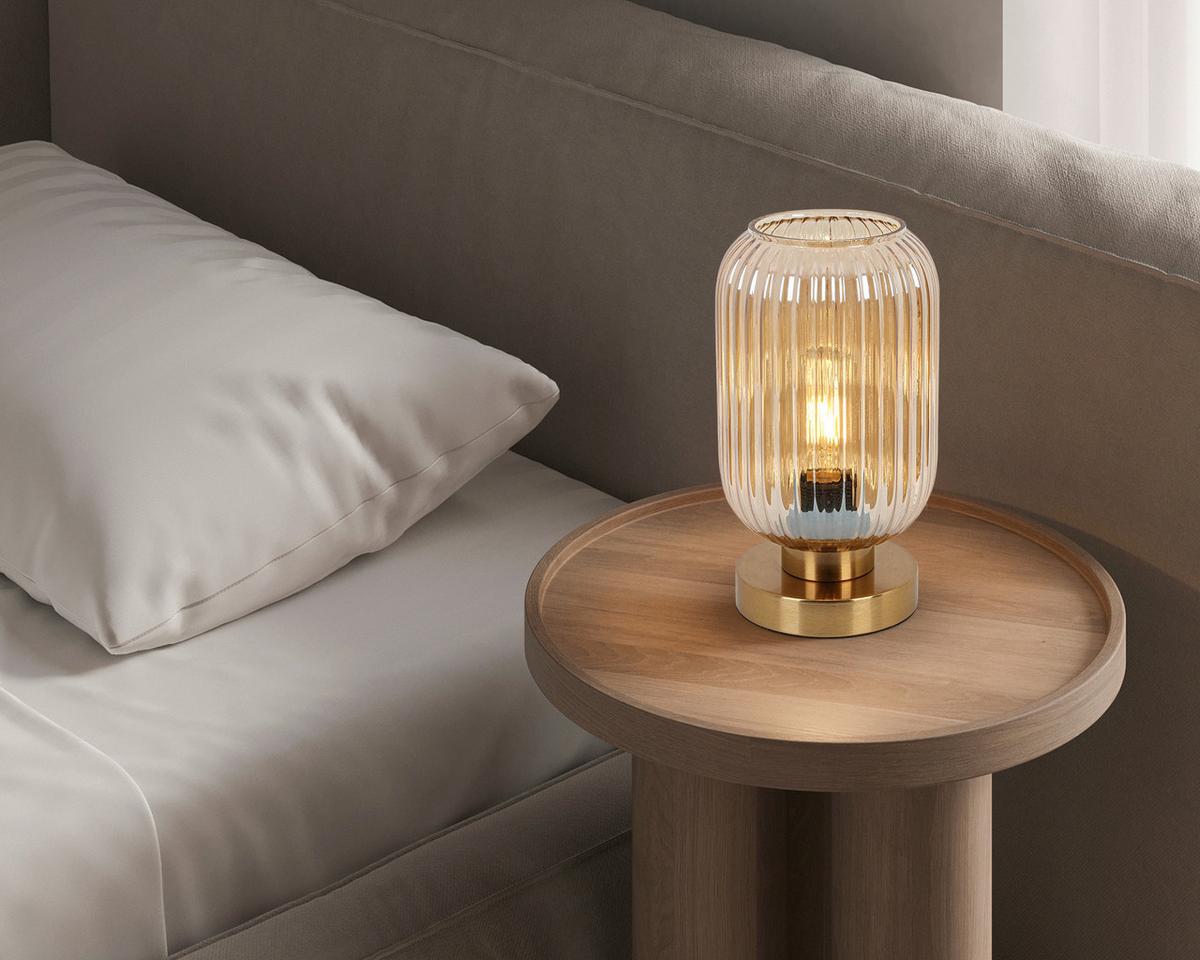 Tischleuchte Exi Messingfarben max. 25 Watt - Messingfarben, MODERN, Glas/Kunststoff (14/24cm) - Mömax