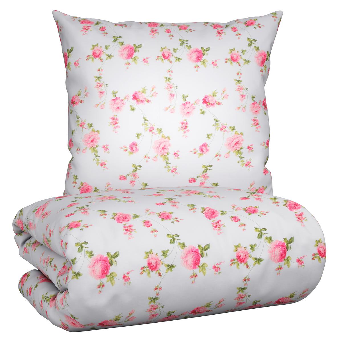 Bettwäsche Flora in Weiß ca. 135x200cm - Weiß, ROMANTIK / LANDHAUS, Textil (135/200cm) - Modern Living