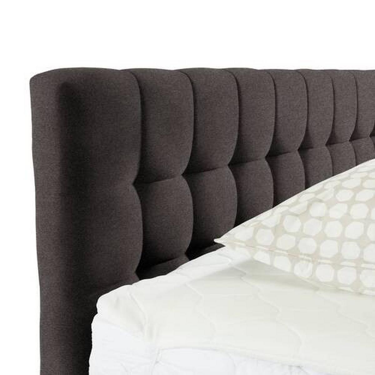Boxbett in Dunkelbraun ca. 180x200cm - Graubraun/Schwarz, KONVENTIONELL, Holzwerkstoff/Kunststoff (180/200cm) - Mömax