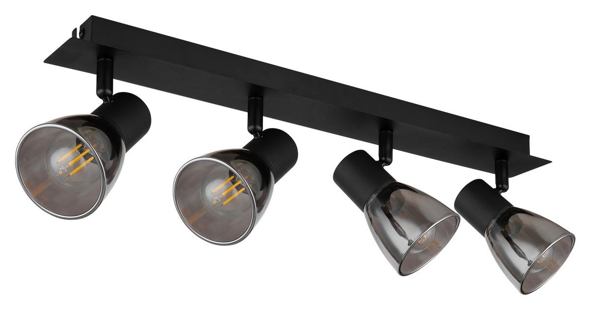 Strahler Claude in Schwarz max. 40 Watt - Schwarz, Design, Glas/Metall (50/7/15,5cm) - Globo