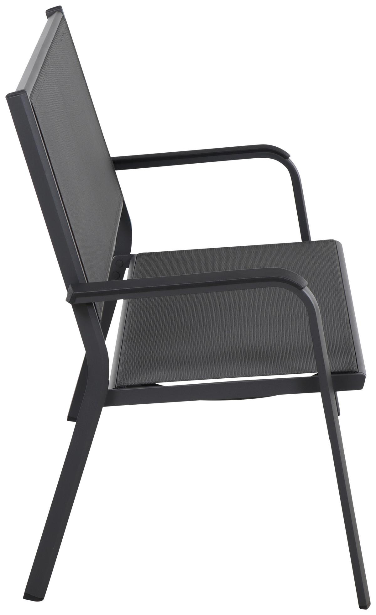 Gartenbank Metall/Textil 2-Sitzer Tesoro - Anthrazit/Schwarz, KONVENTIONELL, Kunststoff/Textil (139/97/67cm) - Siena Garden