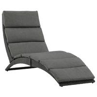 Sonnenliege Archie ca. 64x84x158 cm Schwarz - Schwarz, KONVENTIONELL, Kunststoff (64/84/158cm) - Gardenson