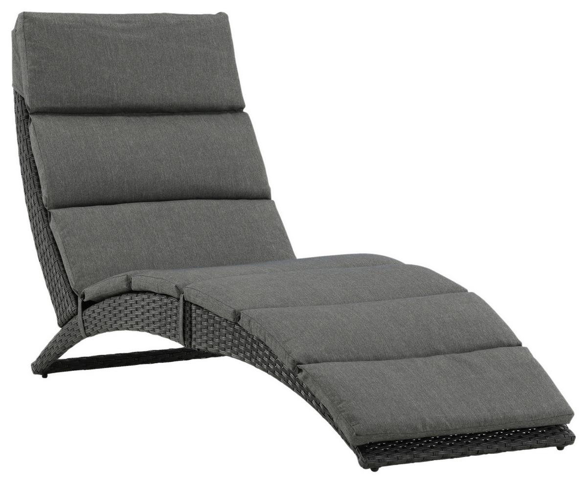 Sonnenliege Archie ca. 64x84x158 cm Schwarz - Schwarz, KONVENTIONELL, Kunststoff (64/84/158cm) - Gardenson