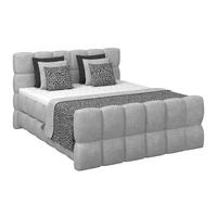 Postelja Boxspring Brisbane, Svetlo Siva, 180x200 - črna/svetlo siva, Trend, umetna masa/tekstil (180/200cm) - Premium Living