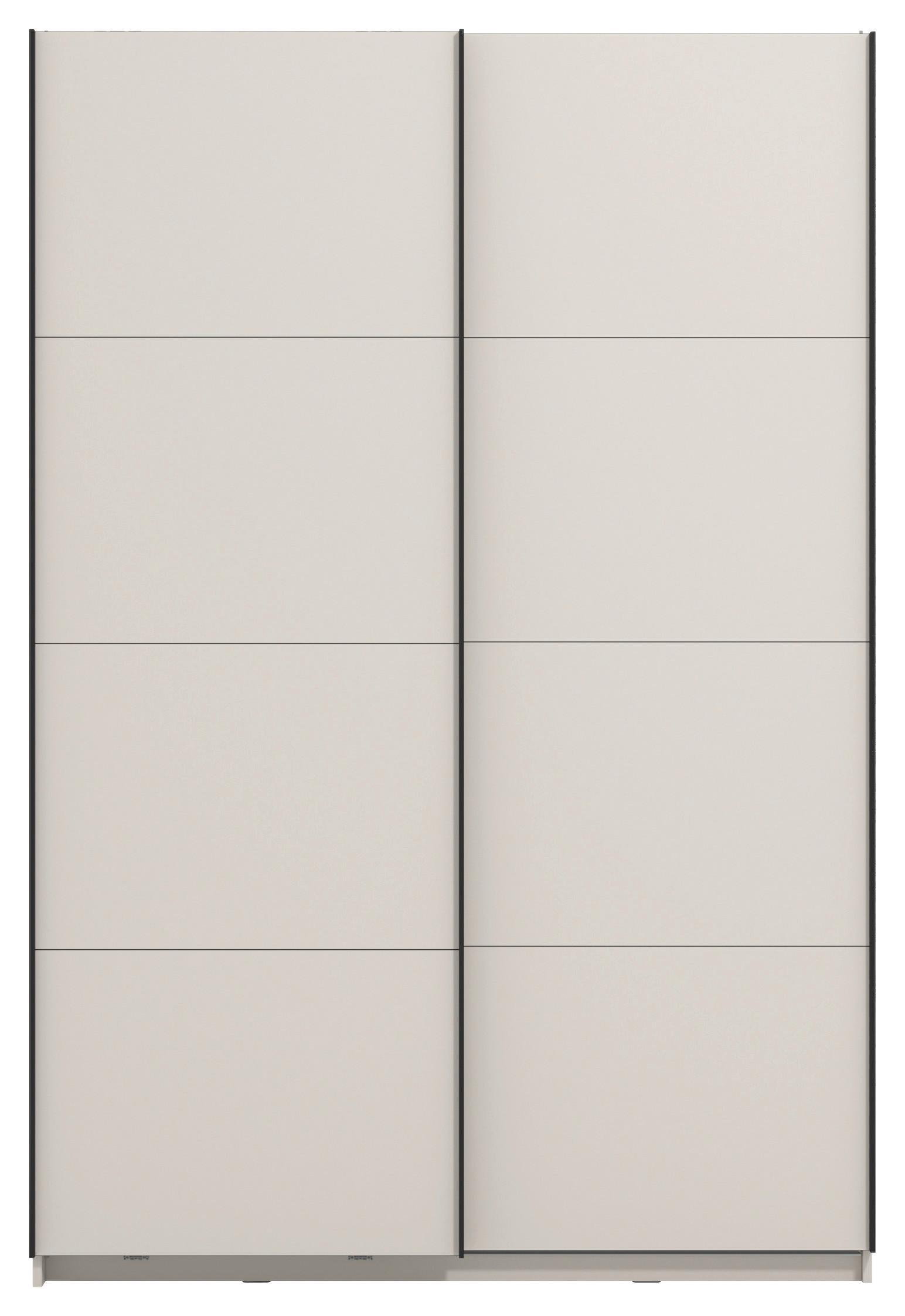 GARDEROB MED SKJUTDÖRRAR GARD 150 -TOP- - svart/kashmir, Klassisk, metall/trämaterial (146/217/61cm) - Mömax