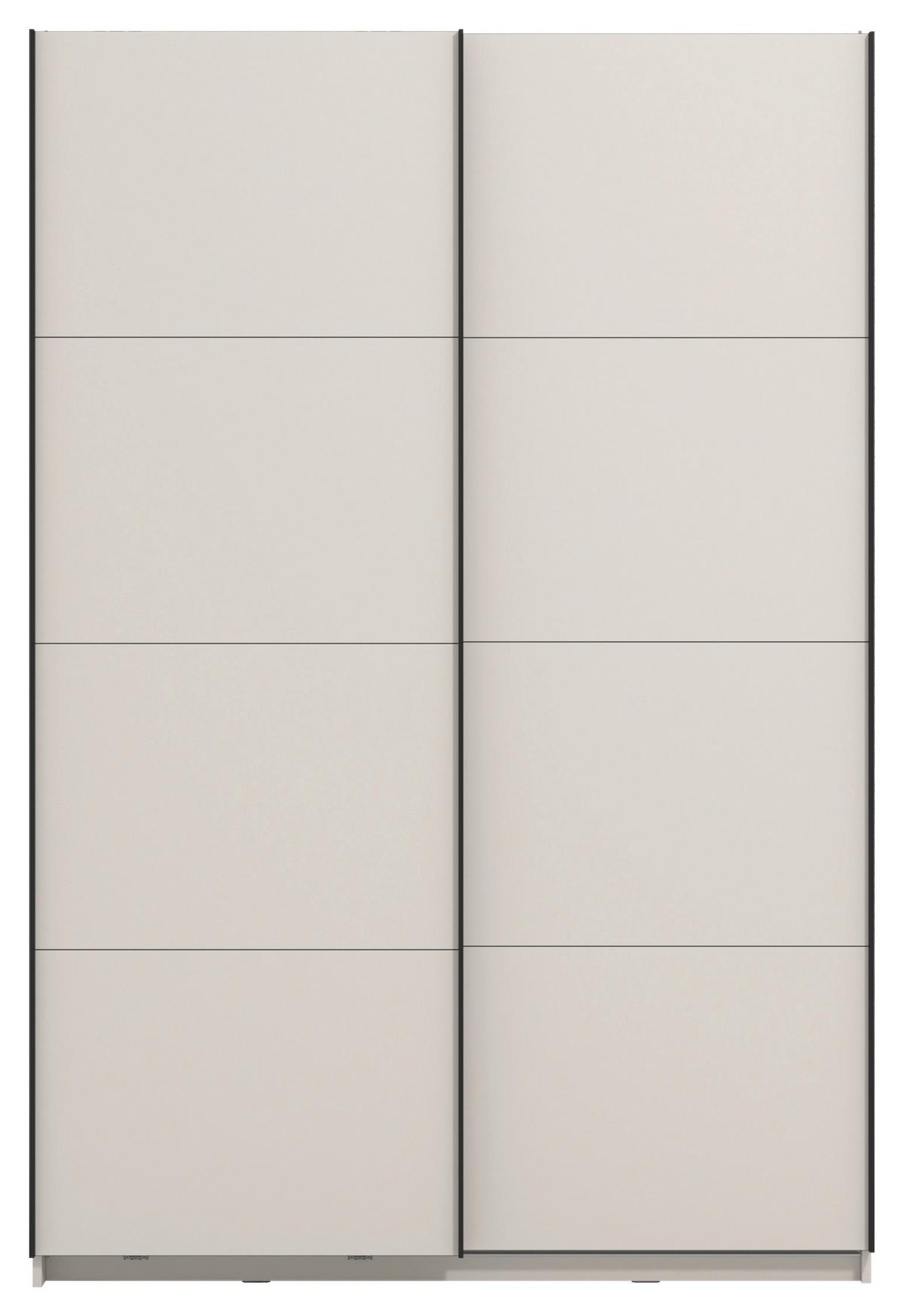 Schwebetürenschrank Gard Kaschmirfarben - Kaschmir/Schwarz, KONVENTIONELL, Holzwerkstoff/Metall (146/217/61cm) - Based