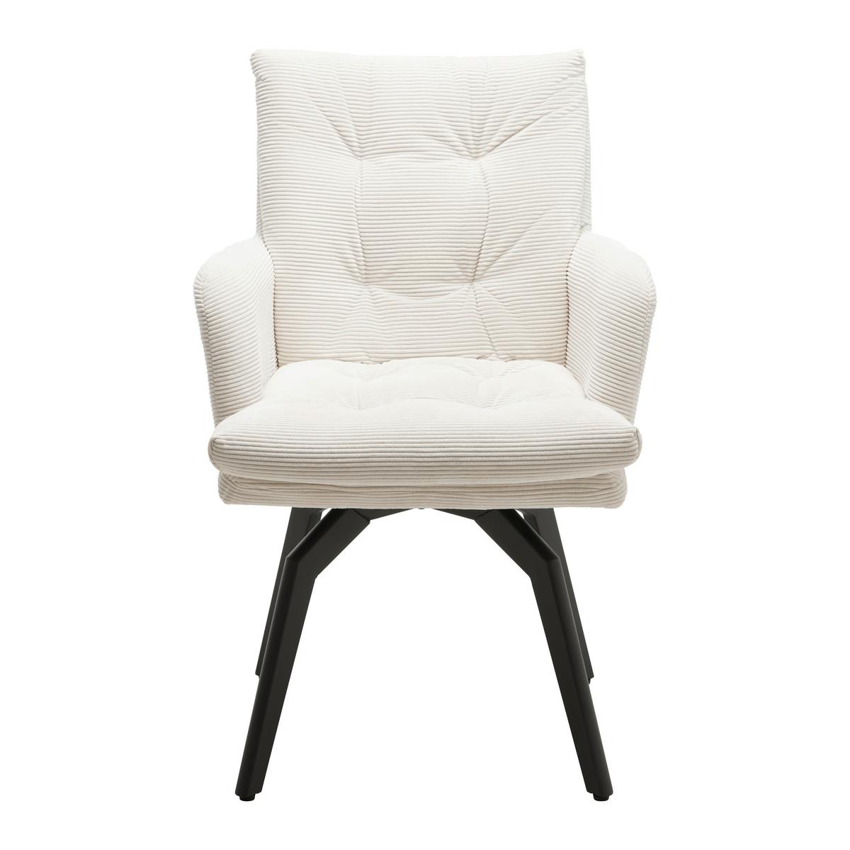 Karosszék Hanna - fekete/fehér, Modern, textil/fém (60/88/64cm) - Mömax