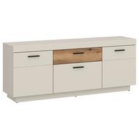 Comodă TV LIGHTNING - cașmir/culoare lemn stejar, Modern, material pe bază de lemn (150/62,8/41,6cm) - Modern Living