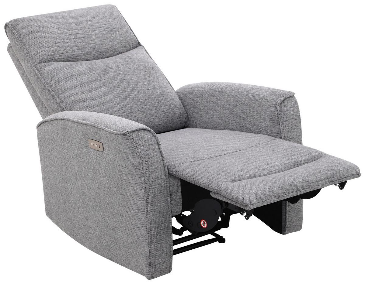 Tv Fotelj Leon, Temno Siva, Relaks Funkcija - temno siva/črna, Basics, kovina/umetna masa (80/102/96cm) - Ondega