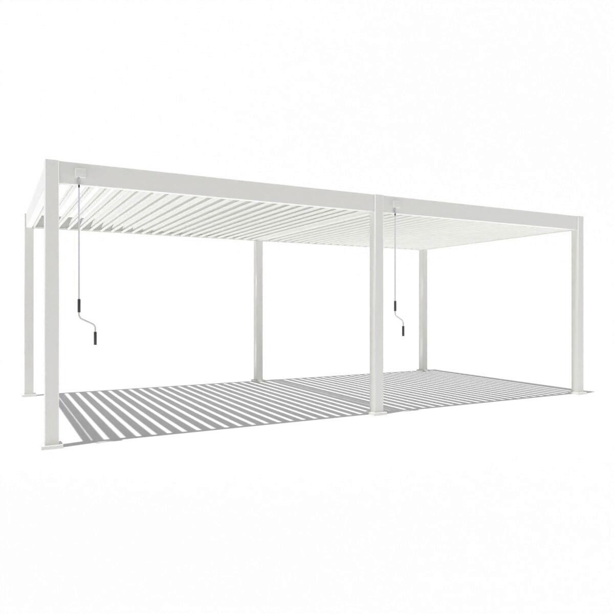 Pergola Superior, Bela, 3,6x7,2m - bela/visoki sijaj, Basics, kovina (360/255/720cm) - Gardenson