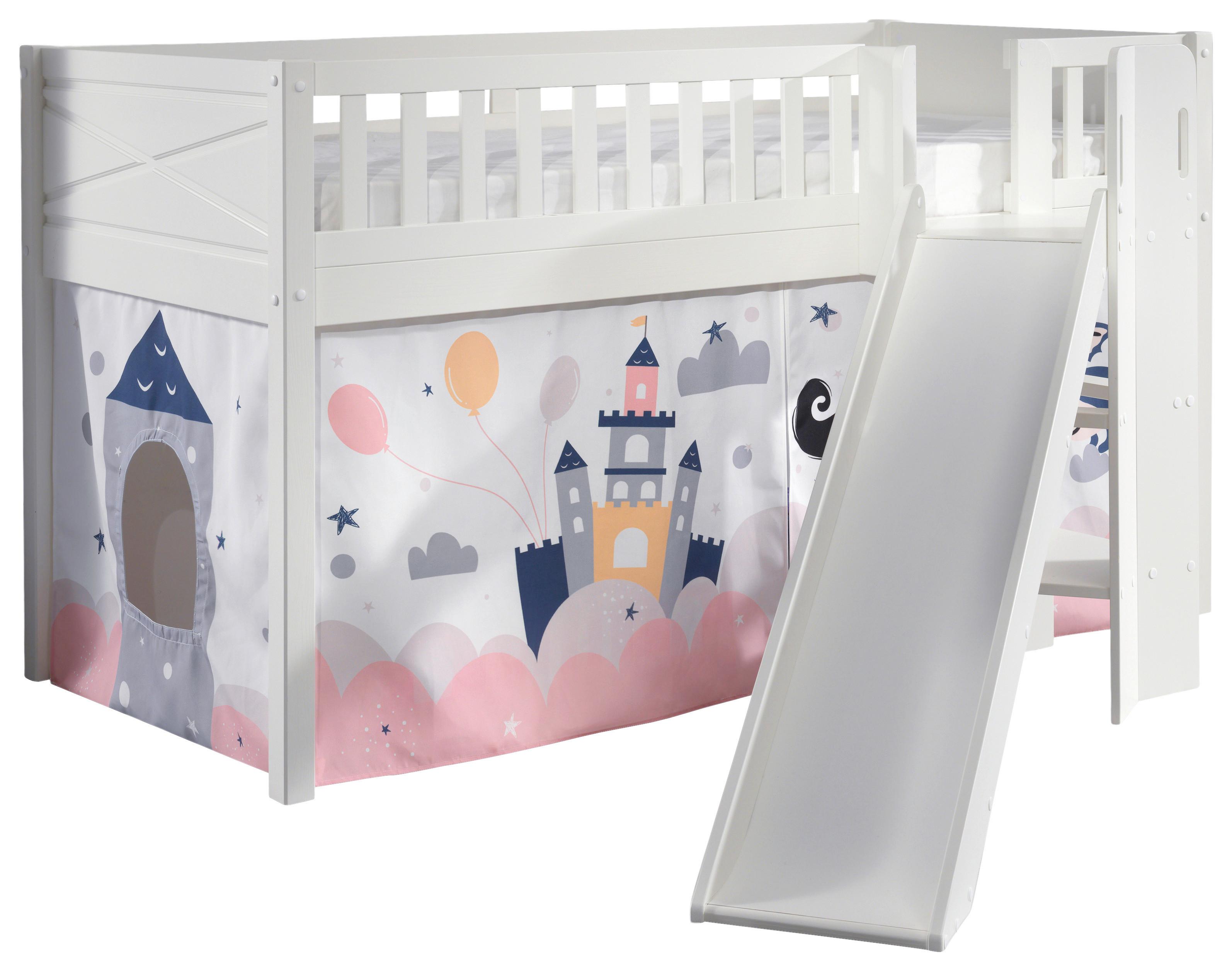 Spielbett Scott Princess ca. 90x200 cm Kiefer Weiß - Weiß/Nickelfarben, ROMANTIK / LANDHAUS, Holz (90/200cm) - MID.YOU