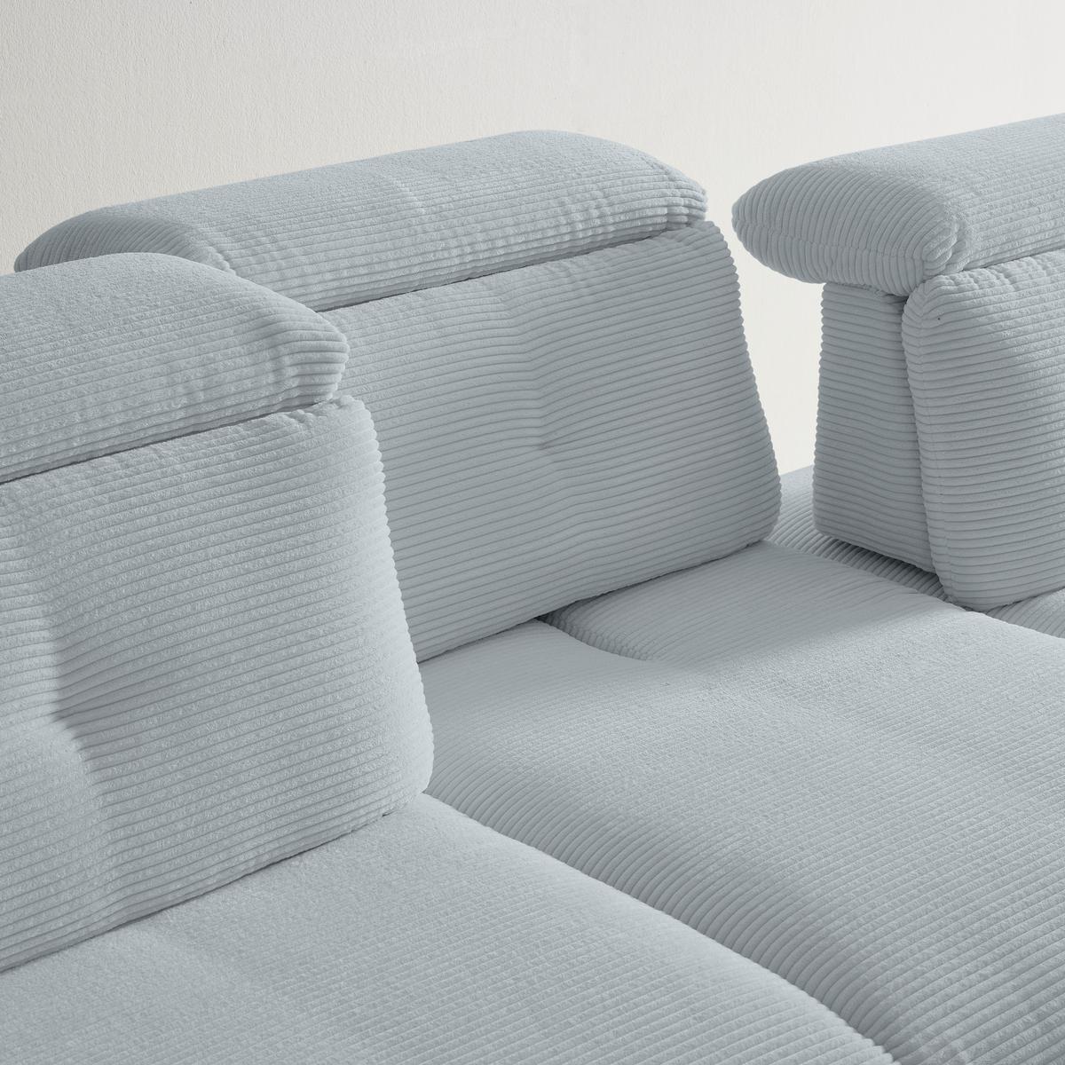 Wohnlandschaft Seattle Silberfarben - Silberfarben/Schwarz, MODERN, Holzwerkstoff/Textil (301/196cm) - Premium Living