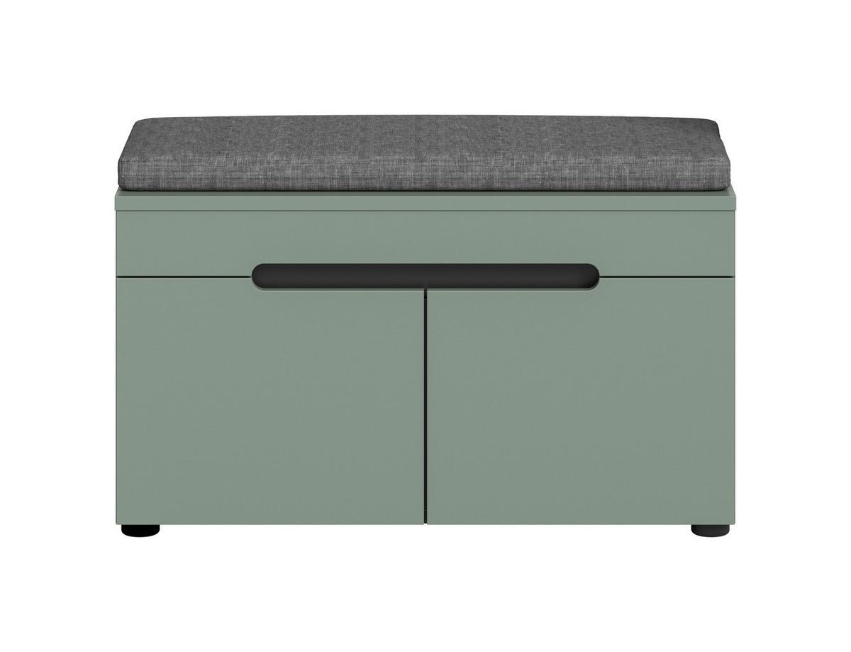 Garderobna Klop Canu, Sivozelena, Z Blazino - siva/črna, Design, umetna masa/leseni material (80/45/37cm) - Livetastic