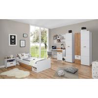 Jugendzimmer Lori 6-tlg. Holz Weiß - Eschefarben/Birkefarben, MODERN, Holz/Holzwerkstoff (80/190cm) - MID.YOU