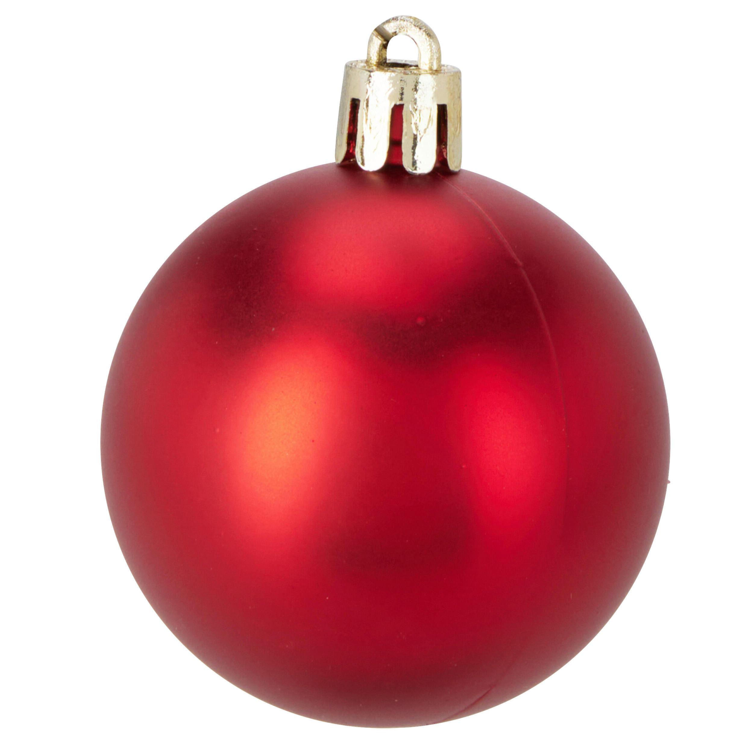 Christbaumkugel-Set Romy Dunkelrot 16-teilig - Dunkelrot, KONVENTIONELL, Kunststoff (6cm) - Mömax