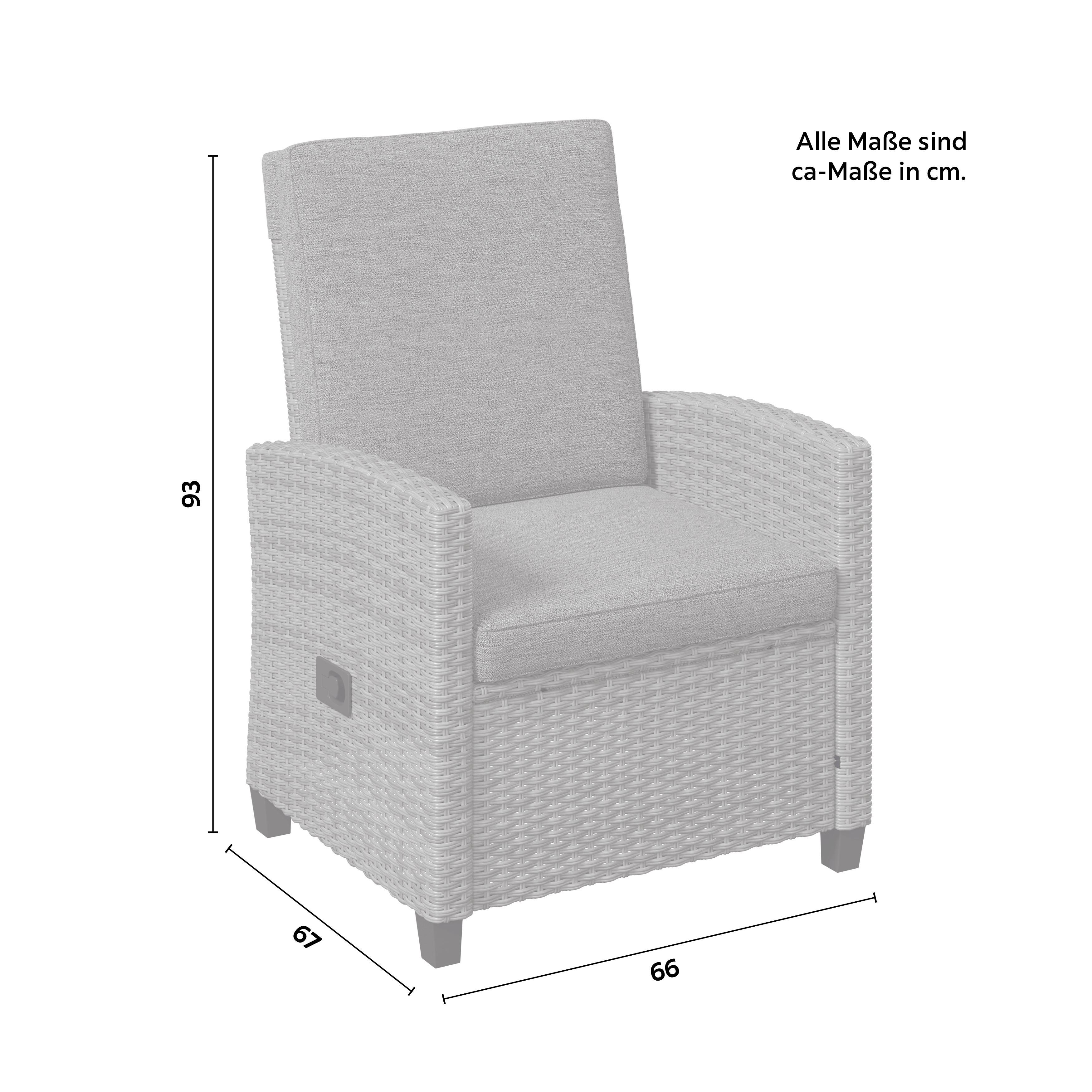 UTEMÖBLER SET HANNAH - grå, Basics, metall/textil (55,5/92,5/42cm) - Mömax
