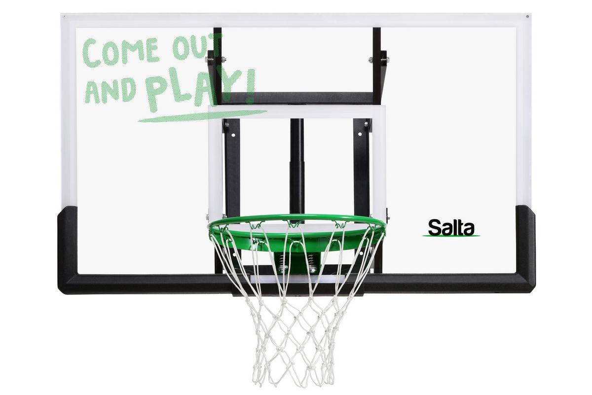 BASKETBALLSTÄNDER SALTA GUARD MIT KORB - Transparent/Schwarz, KONVENTIONELL, Kunststoff/Metall (83/204-254/130cm) - Salta