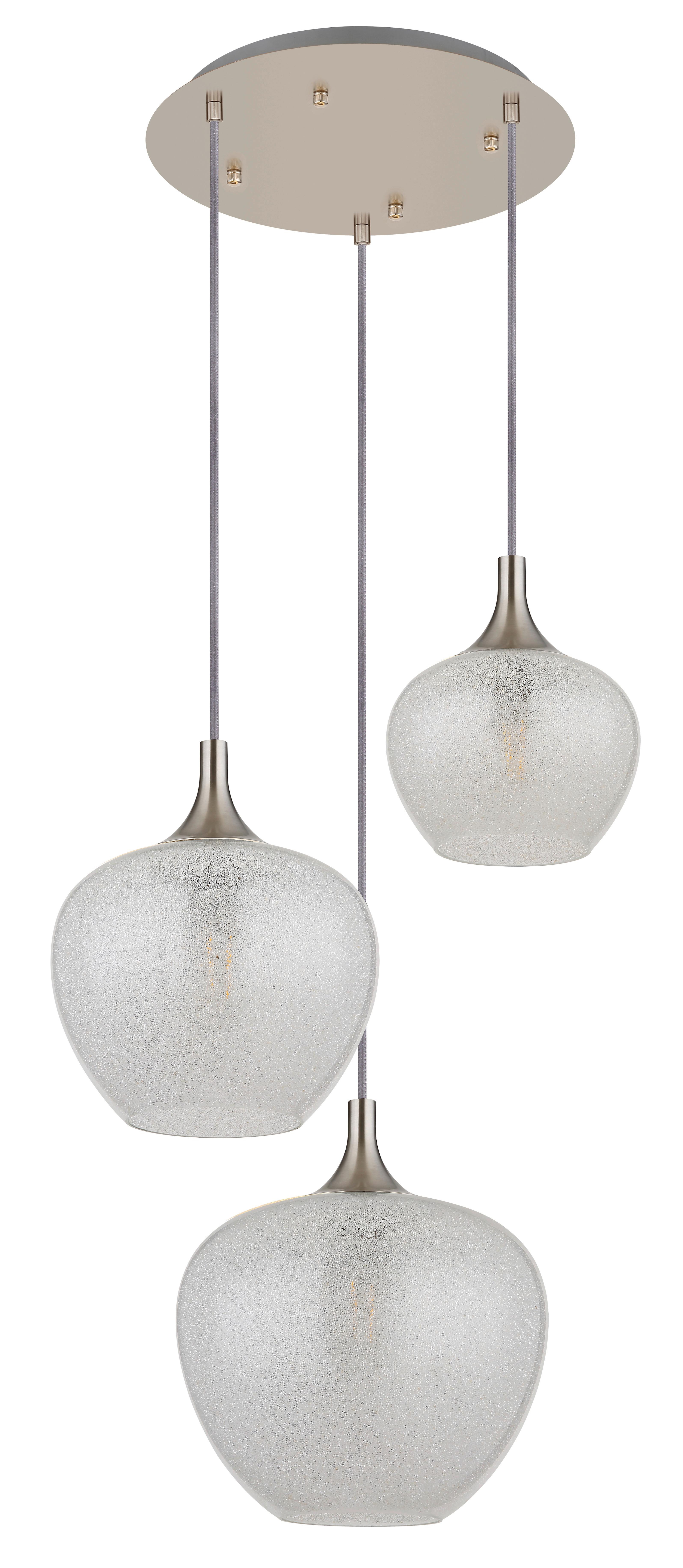 Hängeleuchte Som max. 40 Watt - Transparent/Nickelfarben, MODERN, Glas/Metall (49/120cm) - Novel