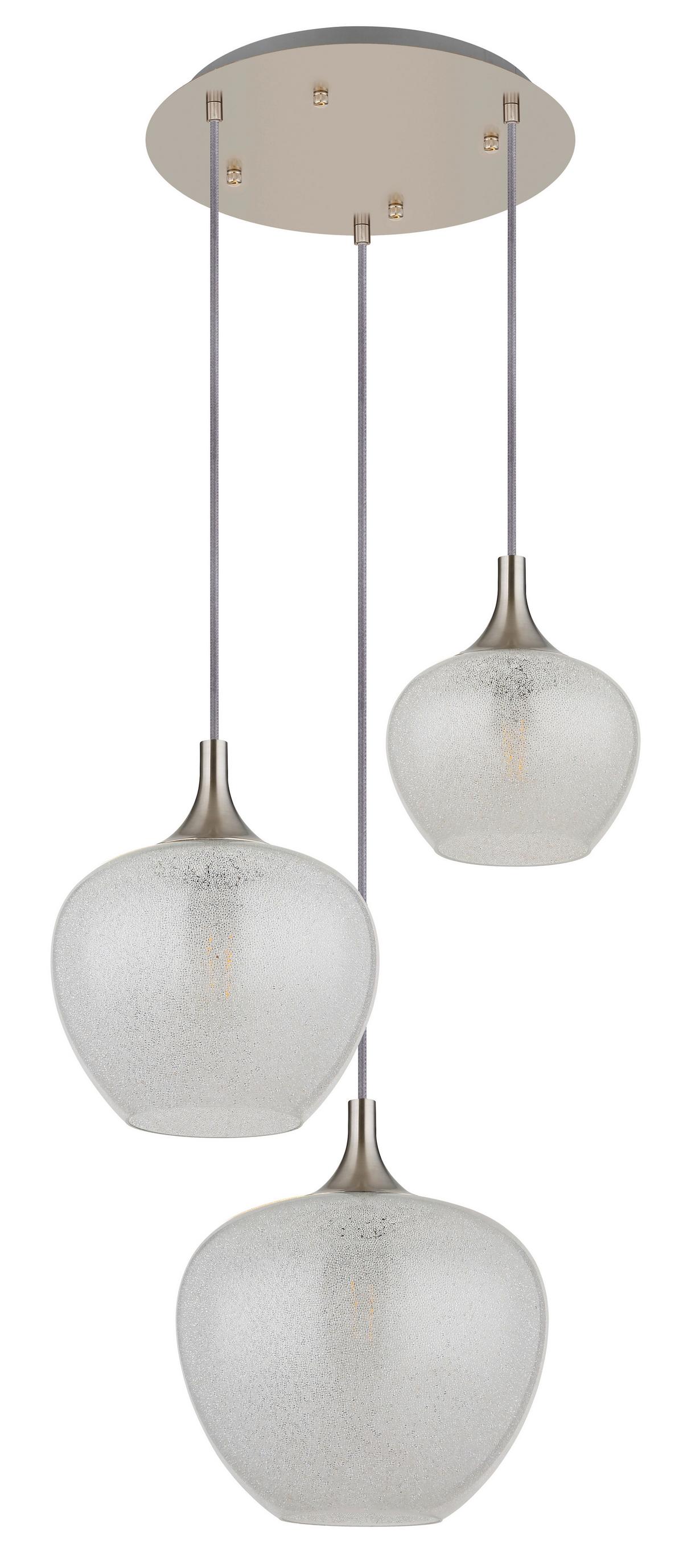 Hängeleuchte Som max. 40 Watt - Transparent/Nickelfarben, MODERN, Glas/Metall (49/120cm) - Novel