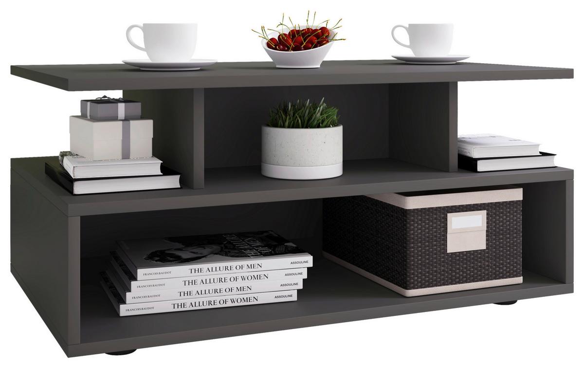 Couchtisch Esila Anthrazit - Anthrazit/Schwarz, Design, Holzwerkstoff/Kunststoff (80/50/40cm) - MID.YOU