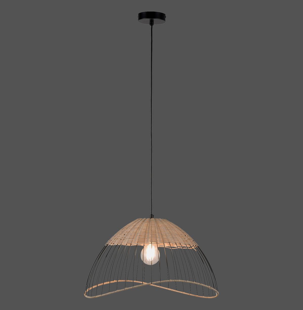 LAMPA WISZĄCA 30207-79AO KORE - kolor drewna eukaliptusowego/czarny, Natur, tworzywo sztuczne/metal (48/48/120cm) - Just Light