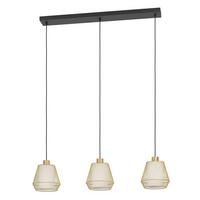 Hängeleuchte 900897_ciudadela - Weiss/Messingfarben, Basics, Textil/Metall (88/18/110cm) - Eglo