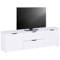 Tv Komoda Mx 196 - bijela/srebrne boje, Moderno, drvni materijal/metal (180/55/40cm) - Modern Living