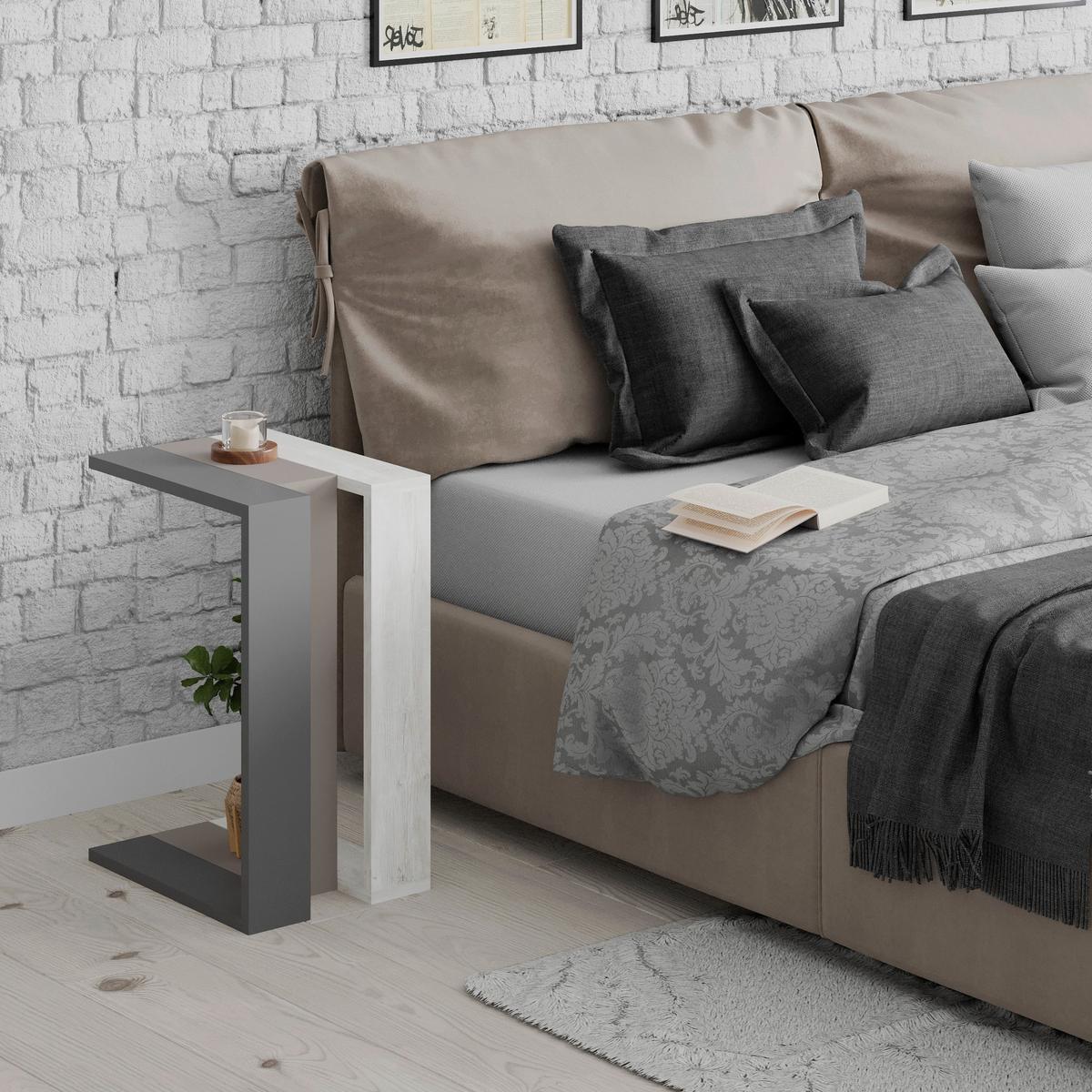 Mizica Muju - siva/antracit, Design, leseni material (30/40/57cm) - Livetastic