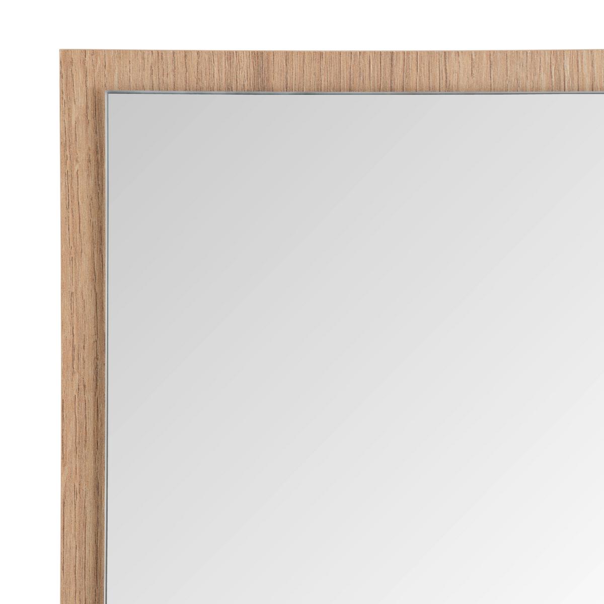 Oglindă CLEVER - culoare lemn stejar, Modern, sticlă/material pe bază de lemn (70/75/2cm) - Modern Living
