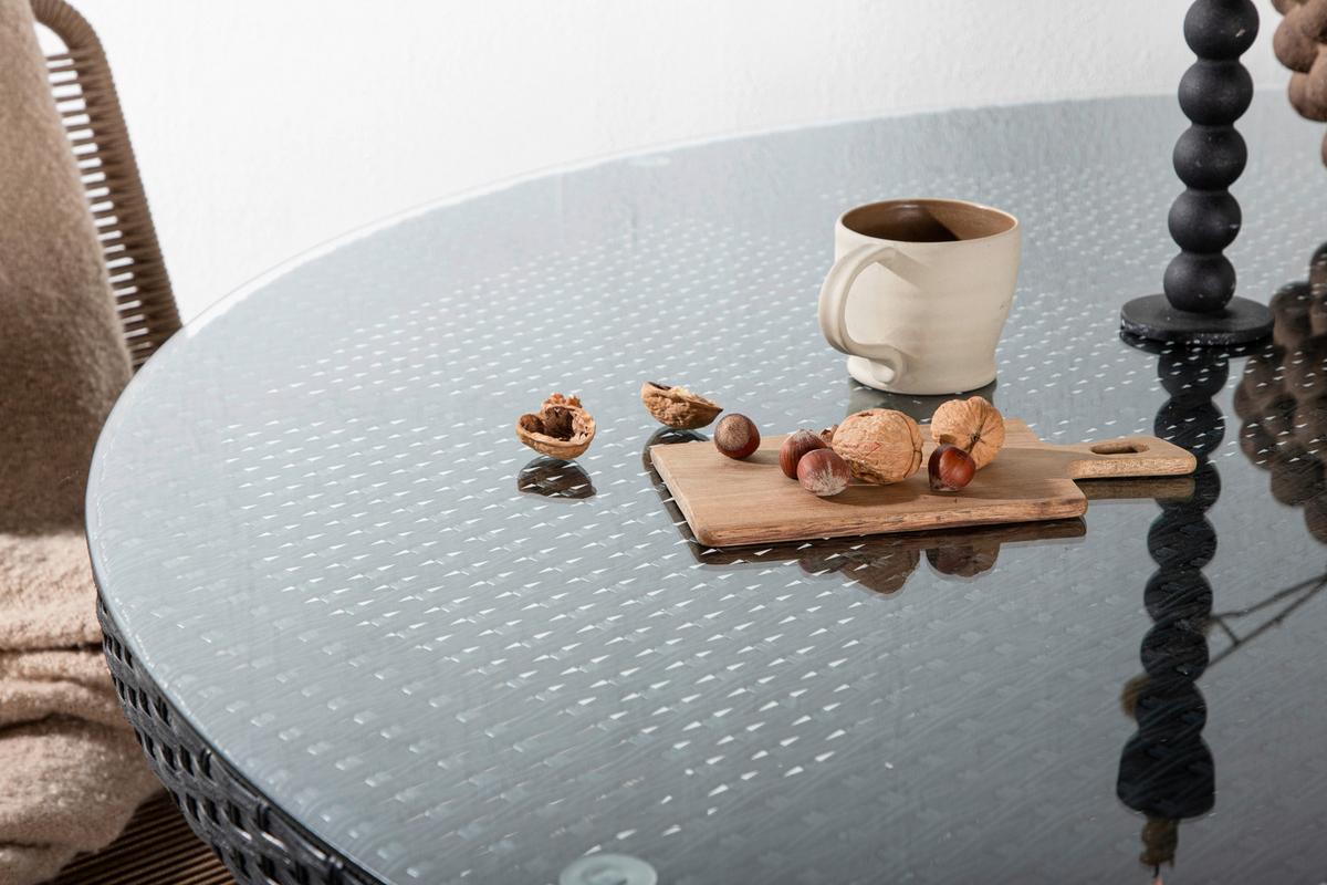 GARTENTISCH VOLTA - Schwarz, KONVENTIONELL, Glas/Kunststoff (150/150/74cm) - Gardenson