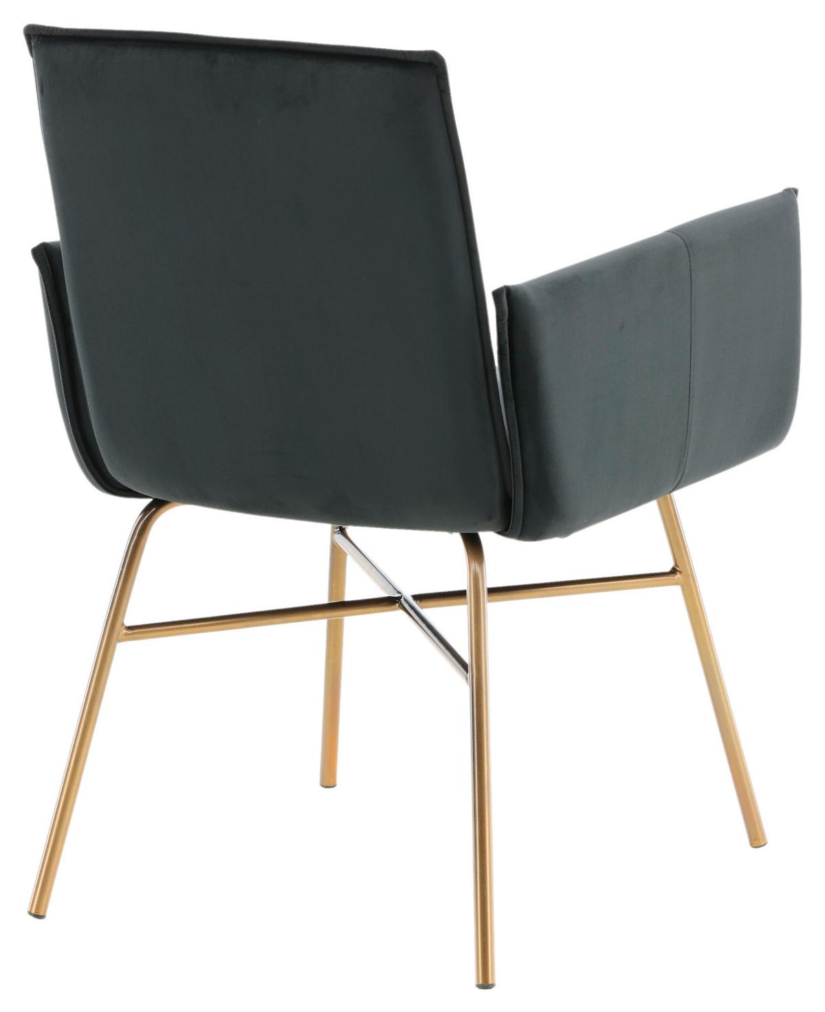 STUHL PETRA - Messingfarben/Schwarz, Design, Textil/Metall (57/87/60cm) - Livetastic