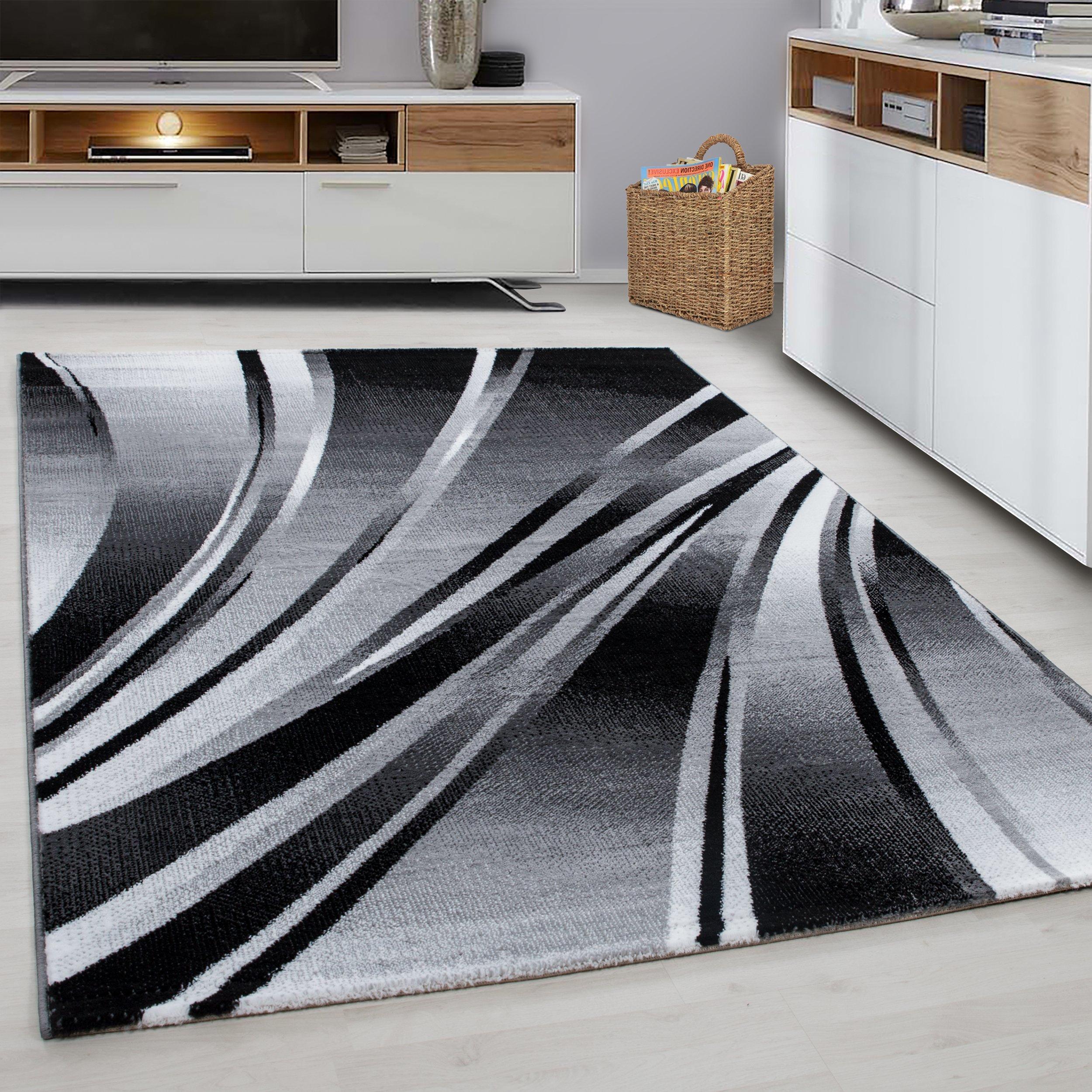 Webteppich Parma Schwarz ca. 200x290cm - Schwarz, KONVENTIONELL, Textil (200/290cm)