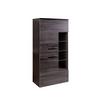 MIDISKÅP FLORIDA - grafitfärgad/ekfärgad, Modern, metall/trämaterial (65/130/35cm) - Premium Living