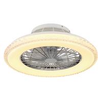 Stropni Ventilator 03654 - barve kroma/bela, Basics, kovina/umetna masa (50/17,5cm) - Globo