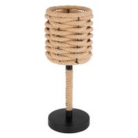 Tischleuchte Halia in Braun max. 40 Watt - Schwarz/Braun, KONVENTIONELL, Naturmaterialien/Metall (16,5/45cm) - Globo