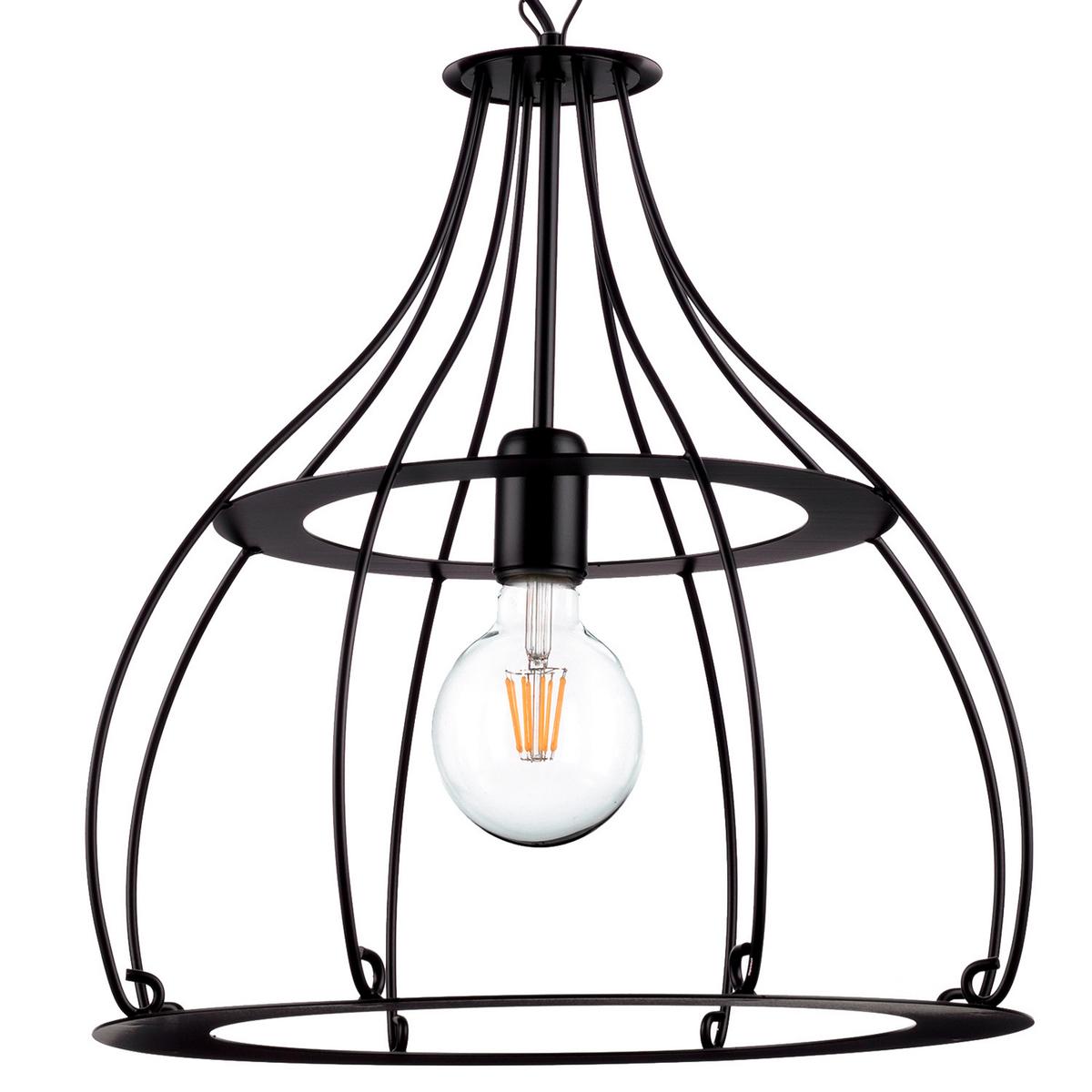 Hängeleuchte Titti Schwarz max. 22 Watt - Schwarz, KONVENTIONELL, Metall (40/90cm)