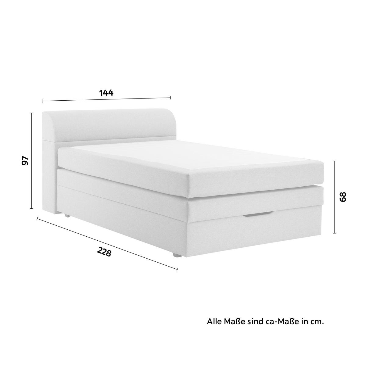 Boxspringbett Flexi 2 in Grau ca. 140x200cm - Schwarz/Grau, KONVENTIONELL, Kunststoff/Textil (140/200cm) - Based