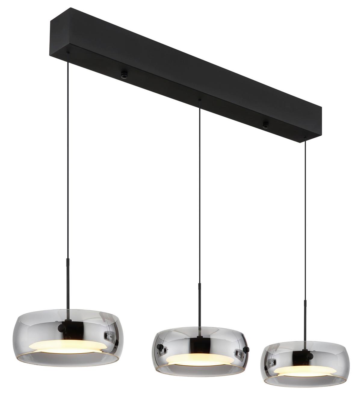Led-hängeleuchte 16058-3 Livion - Weiss/Schwarz, Design, Glas/Kunststoff (85/20/120cm) - Globo
