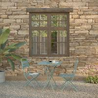 Balkonset BREEZE in Blau, Stahl, pulverbeschichtet - Blau, LIFESTYLE, Metall (60/87,5/60cm) - Gardenson